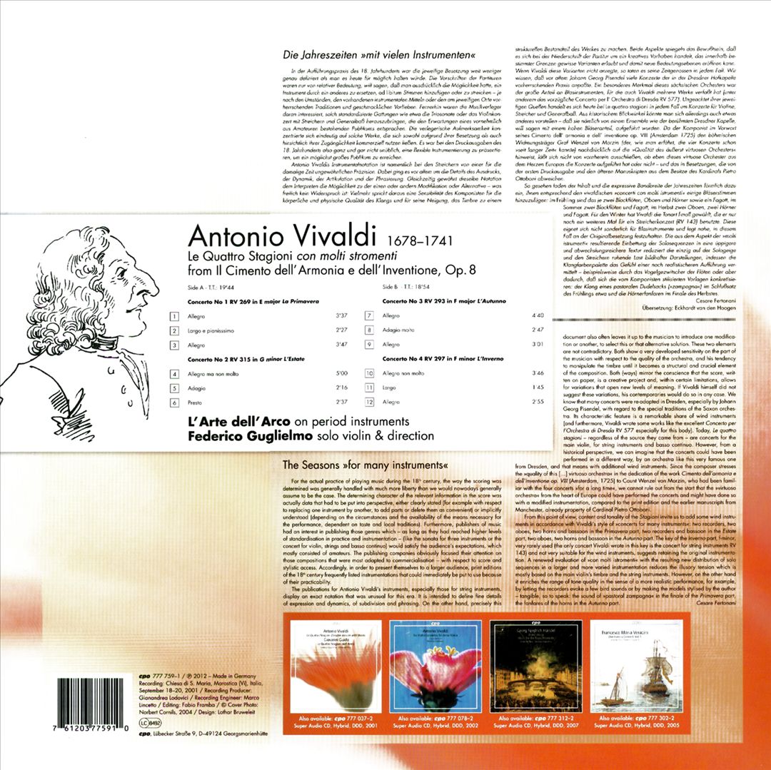 Vivaldi: Le Quattro Stagioni (Dresden Version with Winds) cover art