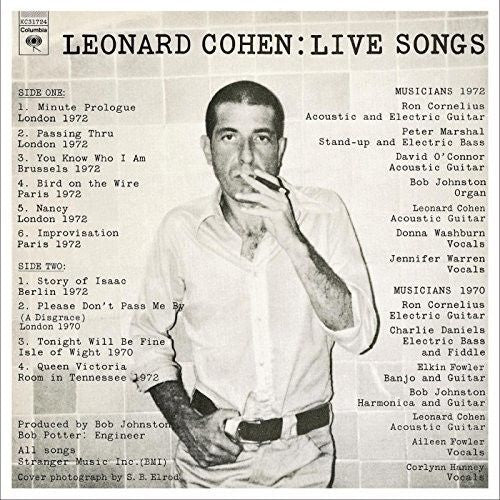 Leonard Cohen: Live Songs cover art