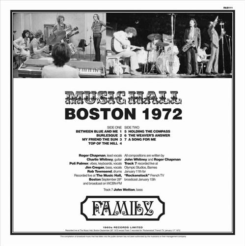 Boston Music Hall 1972 cover art