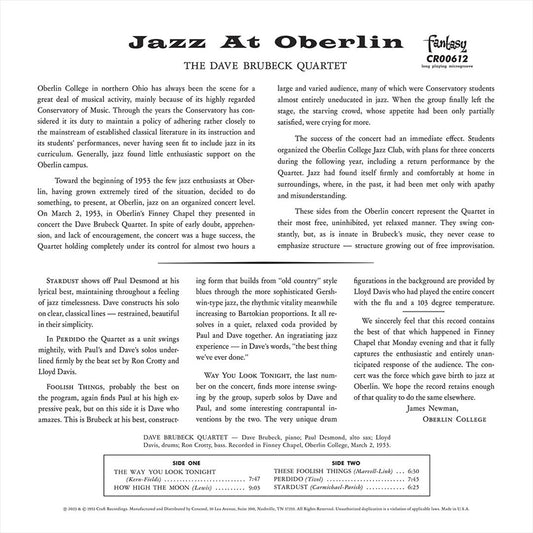 Jazz At Oberlin [Original Jazz Classics Series] cover art