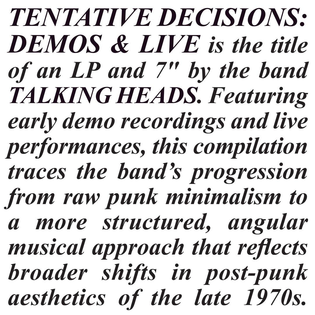 Tentative Decisions: Demos & Live cover art