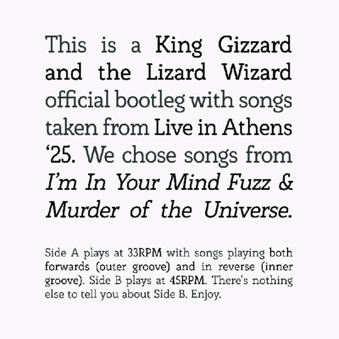 I'm in Your Mind Fuzz/Murder of the Universe [Live in Athens '25] cover art
