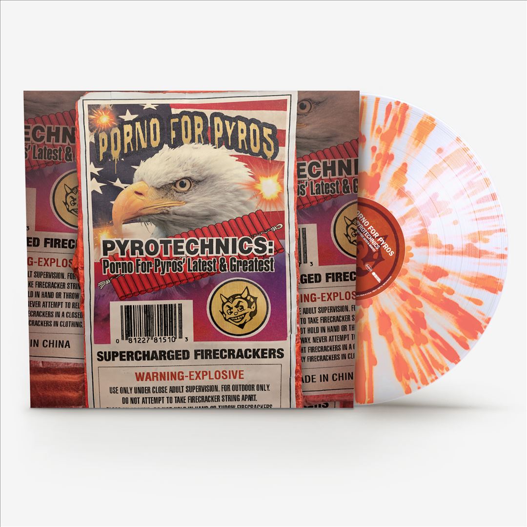 Pyrotechnics: Porno For Pyros' Latest & Greatest [140g Clear w/Orange Splatter Vinyl] cover art