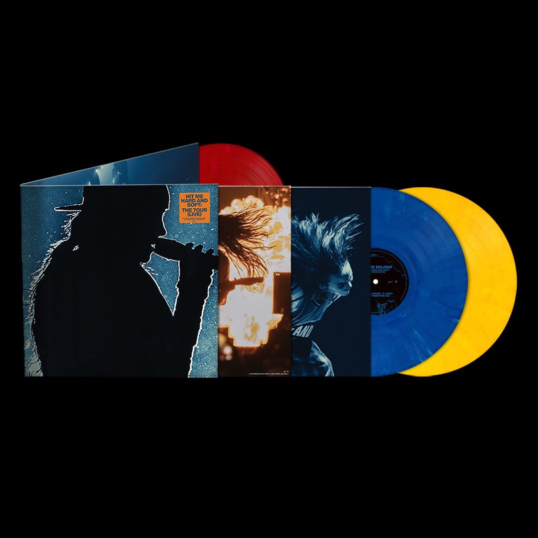 HIT ME HARD AND SOFT: THE TOUR [LIVE] [Recycled Blue/Yellow/Red 3 LP] cover art